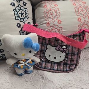 Hello Kitty Plush and Pink Sparkly Purse